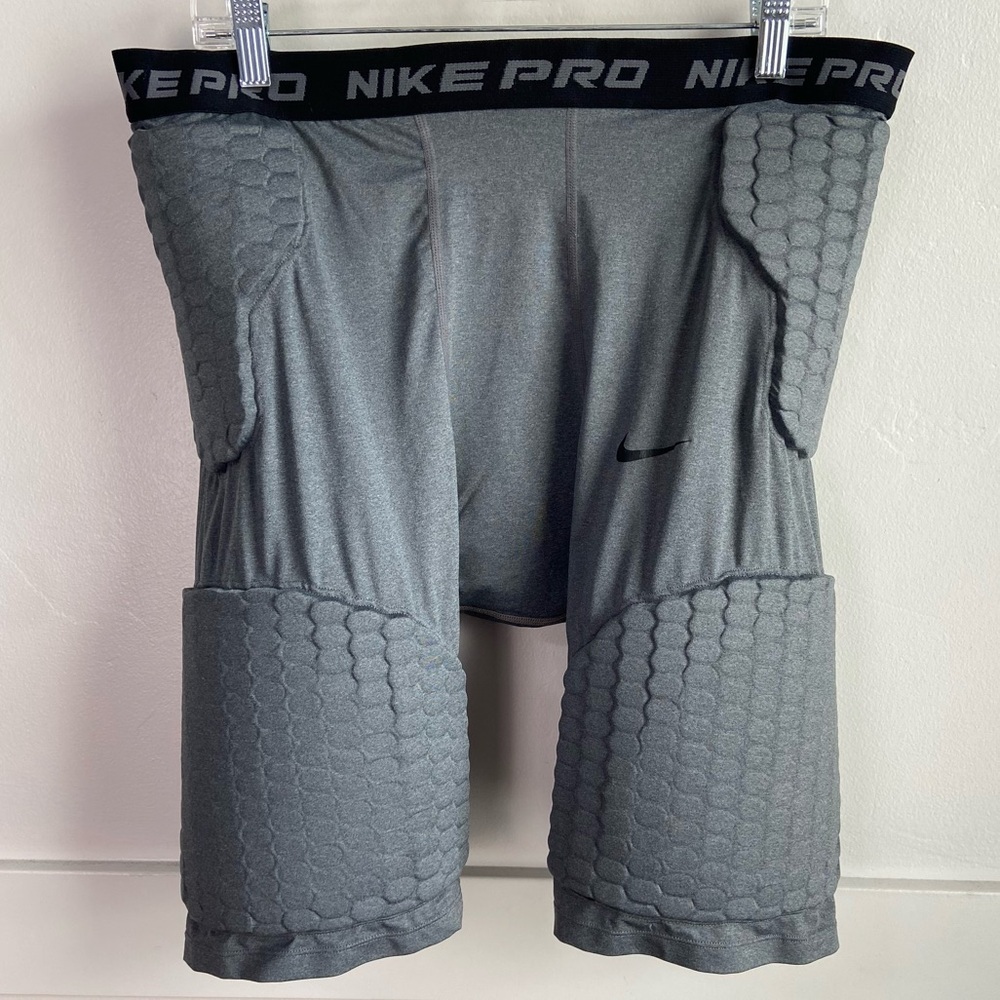 Nike Pro Dri-Fit Gray & Black Padded Shorts